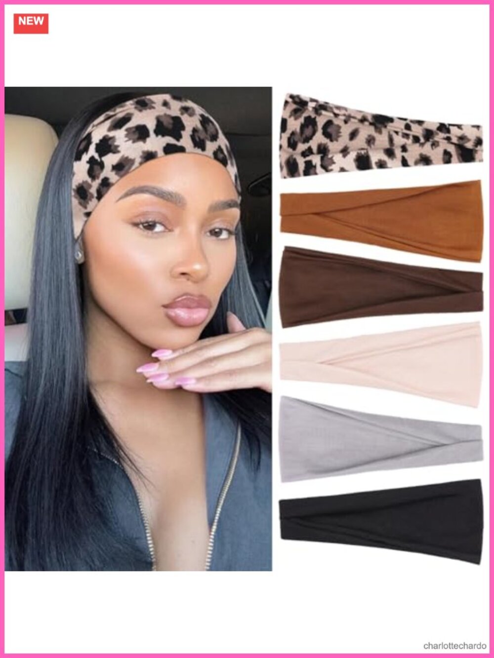 Wide Headbands for Women 6 Pack Cotton Blend Non Slip Stretchy